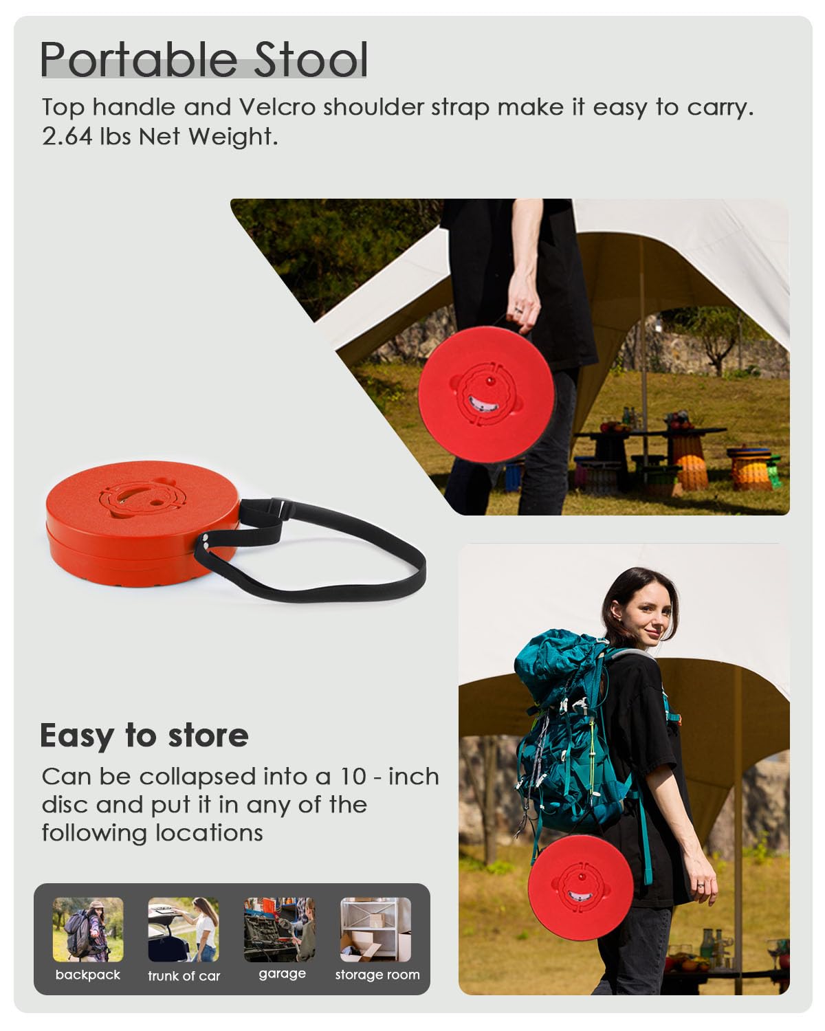 Outdoor Telescopic Plastic Folding Stool