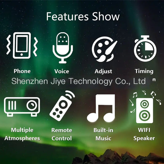 Smart Voice-Controlled Aurora Projector with Bluetooth