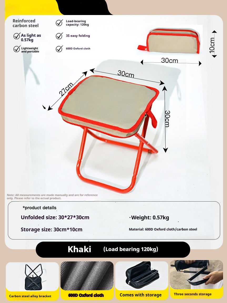 Outdoor Lightweight Foldable Camp Chair Stool in pouch