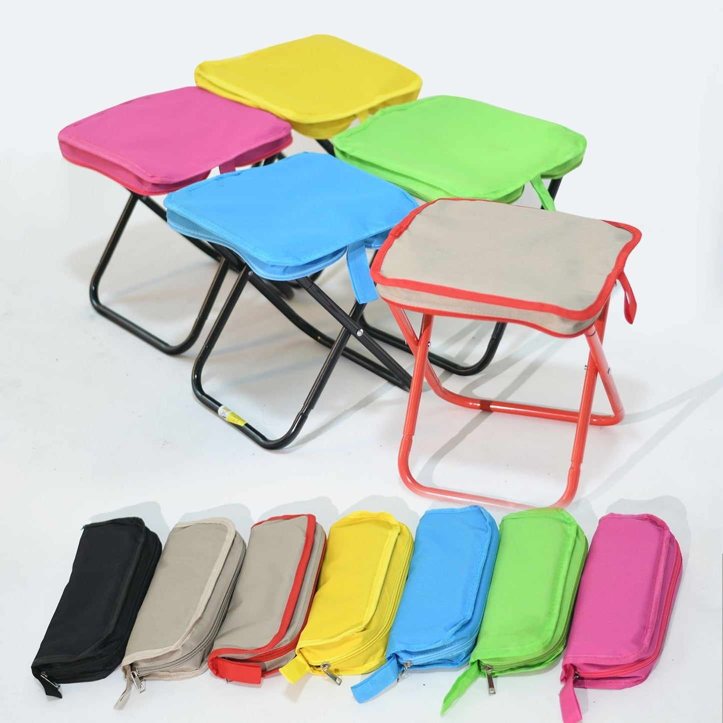Outdoor Lightweight Foldable Camp Chair Stool in pouch