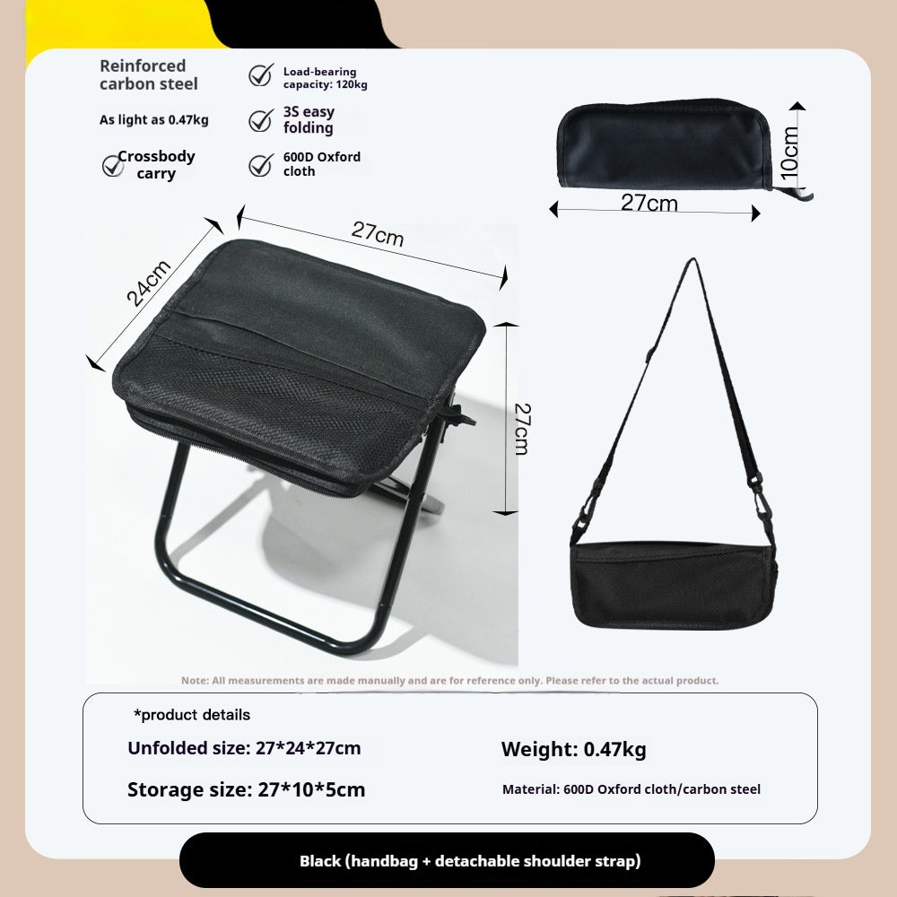 Outdoor Lightweight Foldable Camp Chair Stool in pouch