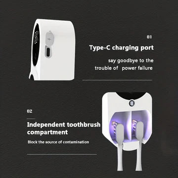 Dual-Person Smart Sensor Toothbrush Sterilizer Case