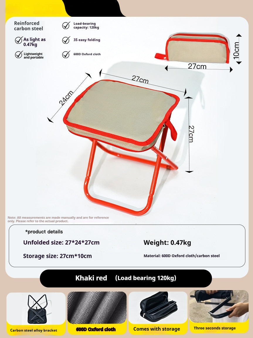Outdoor Lightweight Foldable Camp Chair Stool in pouch