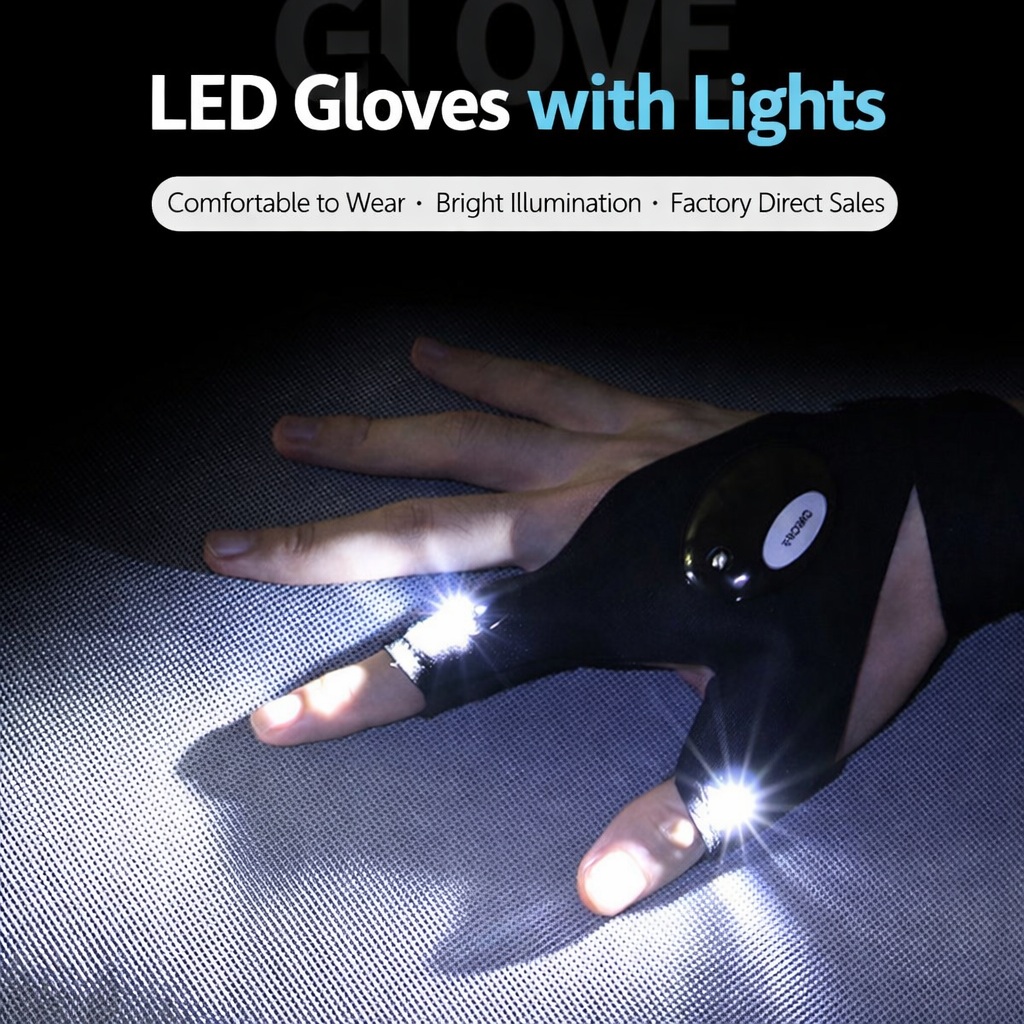 LED Half Finger Glove for Men and Women