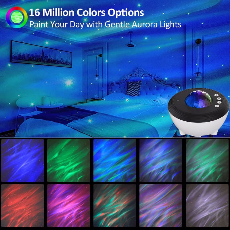 Smart Voice-Controlled Aurora Projector with Bluetooth