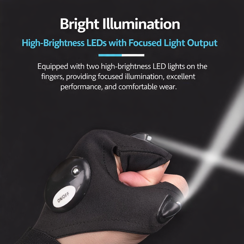 LED Half Finger Glove for Men and Women
